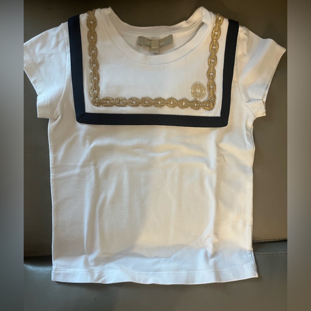 Elie Saab White Top with Gold Accent